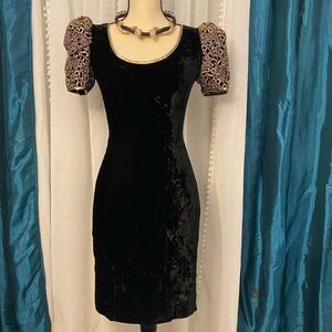 Tadashi Shoji Black Velvet Mini Dress